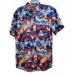 RSVLTS x Budweiser AOP Button Down Short Sleeve Shirt Men's Size Large GUC